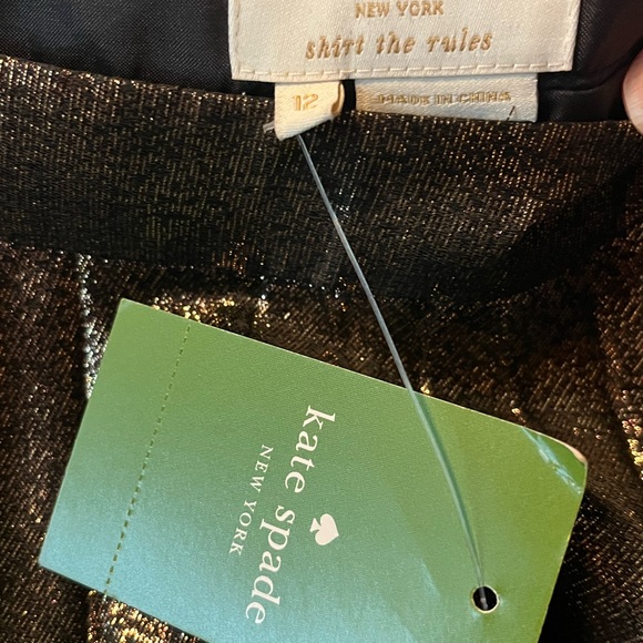 Kate Spade New York Sonny Metallic Gold Pleated Skirt, New With Tags, Size 12 - Picture 6 of 12